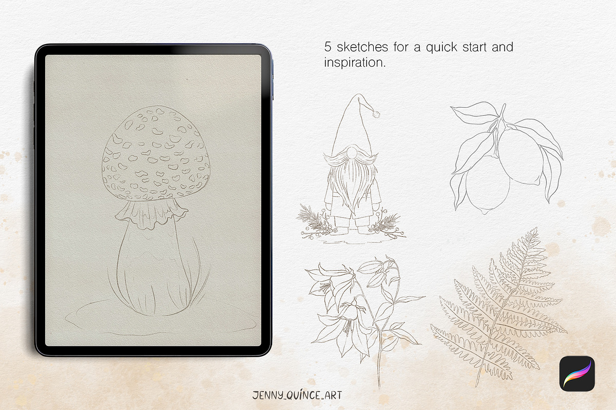 Procreate Brushes-Watercolor brushes, a Brush Add-On by Jenny Quince (Photo 11 of 12)