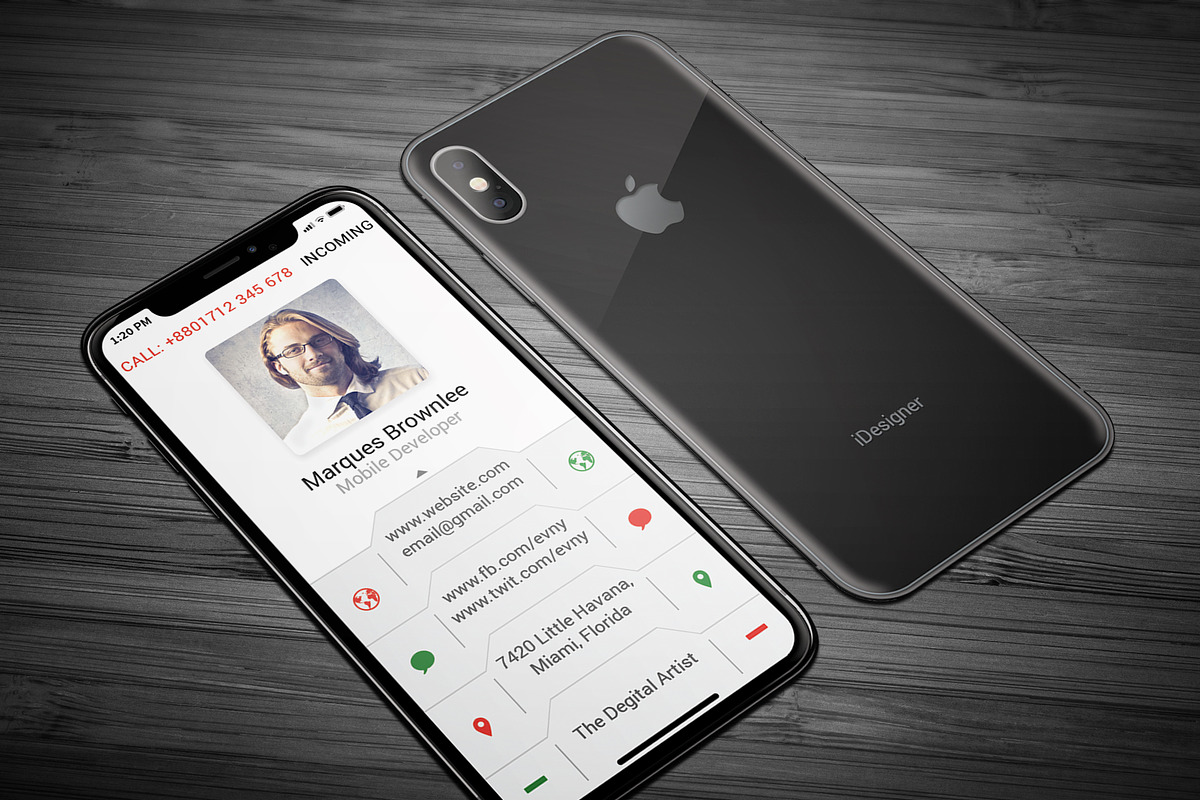 iPhone X Business Card, a Business Card Template by TheFeture (Photo 1 of 6)