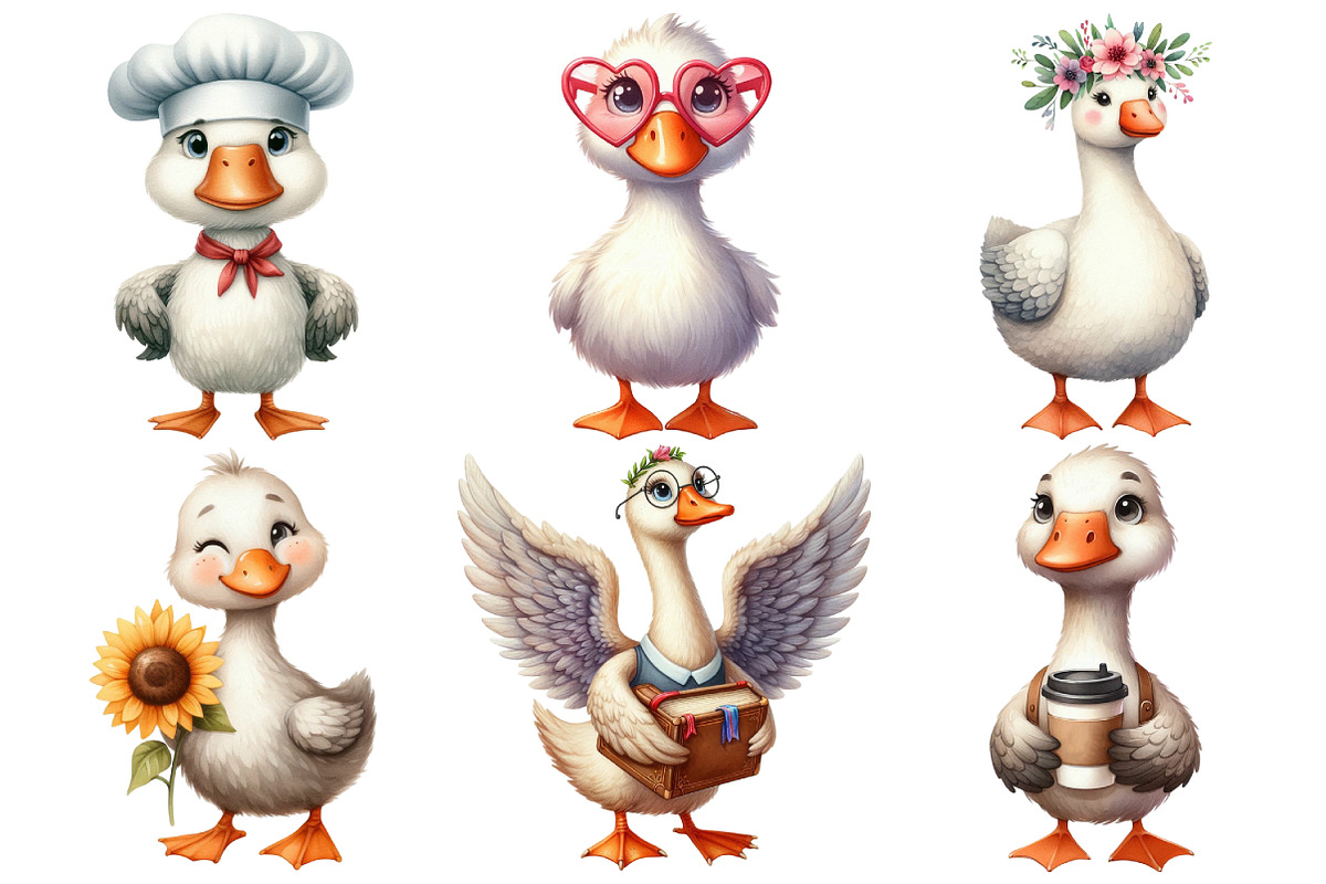 Silly Goose Clipart PNG, an Illustration by Pixels.Craft (Photo 2 of 7)