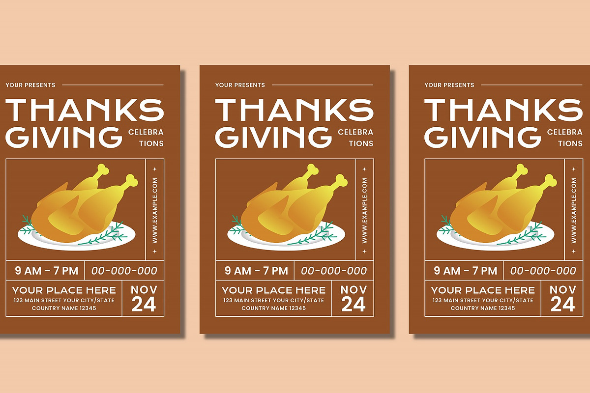 Thanksgiving Flyer Set, a Flyer Template by Patria Ari (P4tcreativa) (Photo 4 of 4)