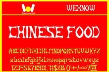 Chinese Food font