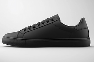Black sneakers shoe mockup on white, a Beauty & Fashion Photo by MistyDay