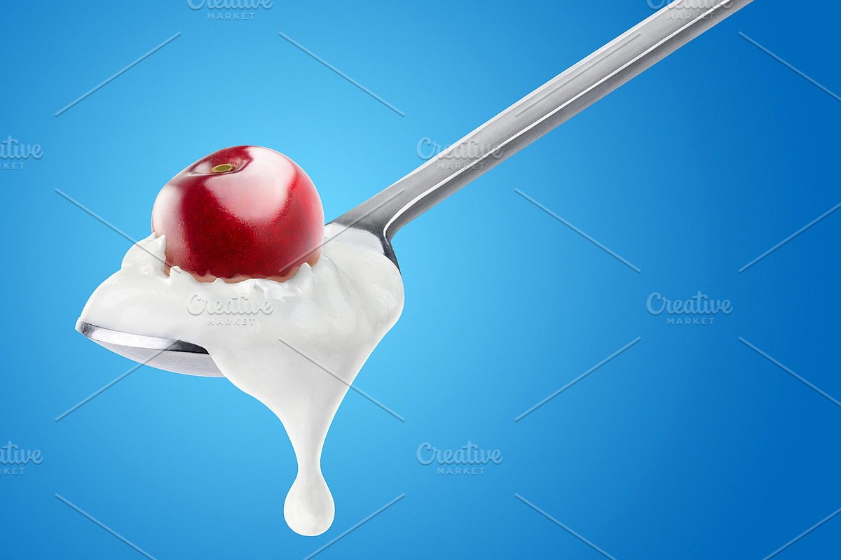 Fruit yogurt on spoons, an Object Graphic by Fruits+Veggies (Photo 5 of 14)