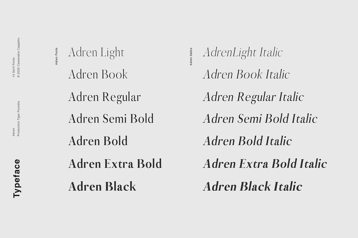 Adren - A Modern & Refined Typeface, a Serif Font by Cassandra Cappello (Photo 2 of 5)
