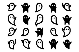 Playful Ghost Icons Set, an Icon by Vectorium Studio