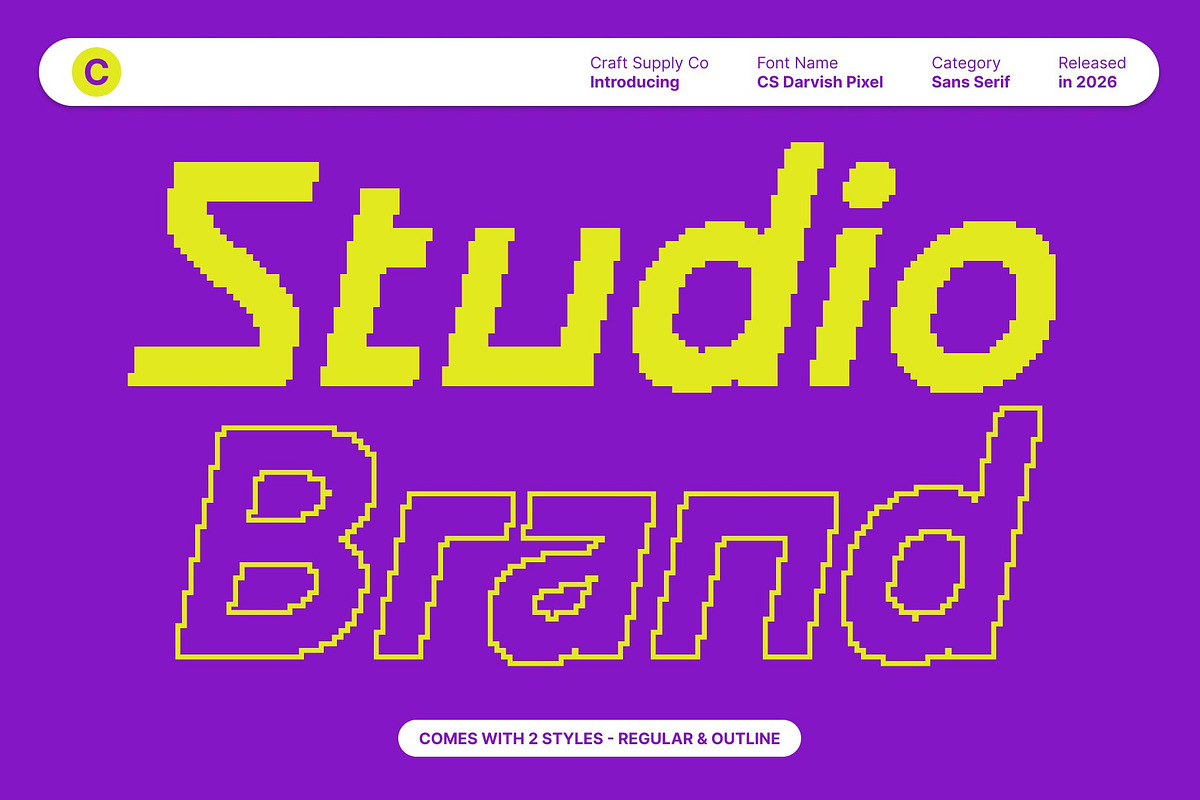 CS Darvish Pixel, a Sans Serif Font by Craft Supply Co. (Photo 6 of 8)