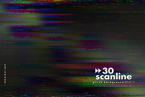 30 Scan Lines Glitch Background