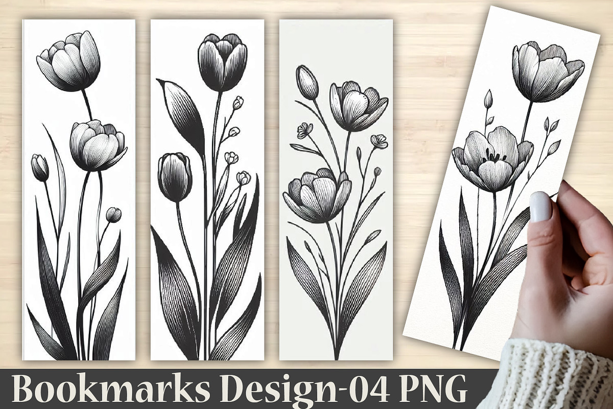 Tulip Flower SVG Bookmark Design, an Illustration by Rose Art