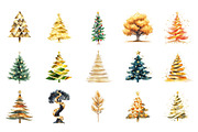 Christmas Tree Clipart, an Illustration by SinaCreation (Thumbnail 2 of 5)
