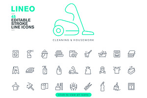 LINEO - 45 CLEANING ICONS