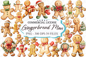 Christmas Gingerbread Man Clipart, an Illustration by designcity5