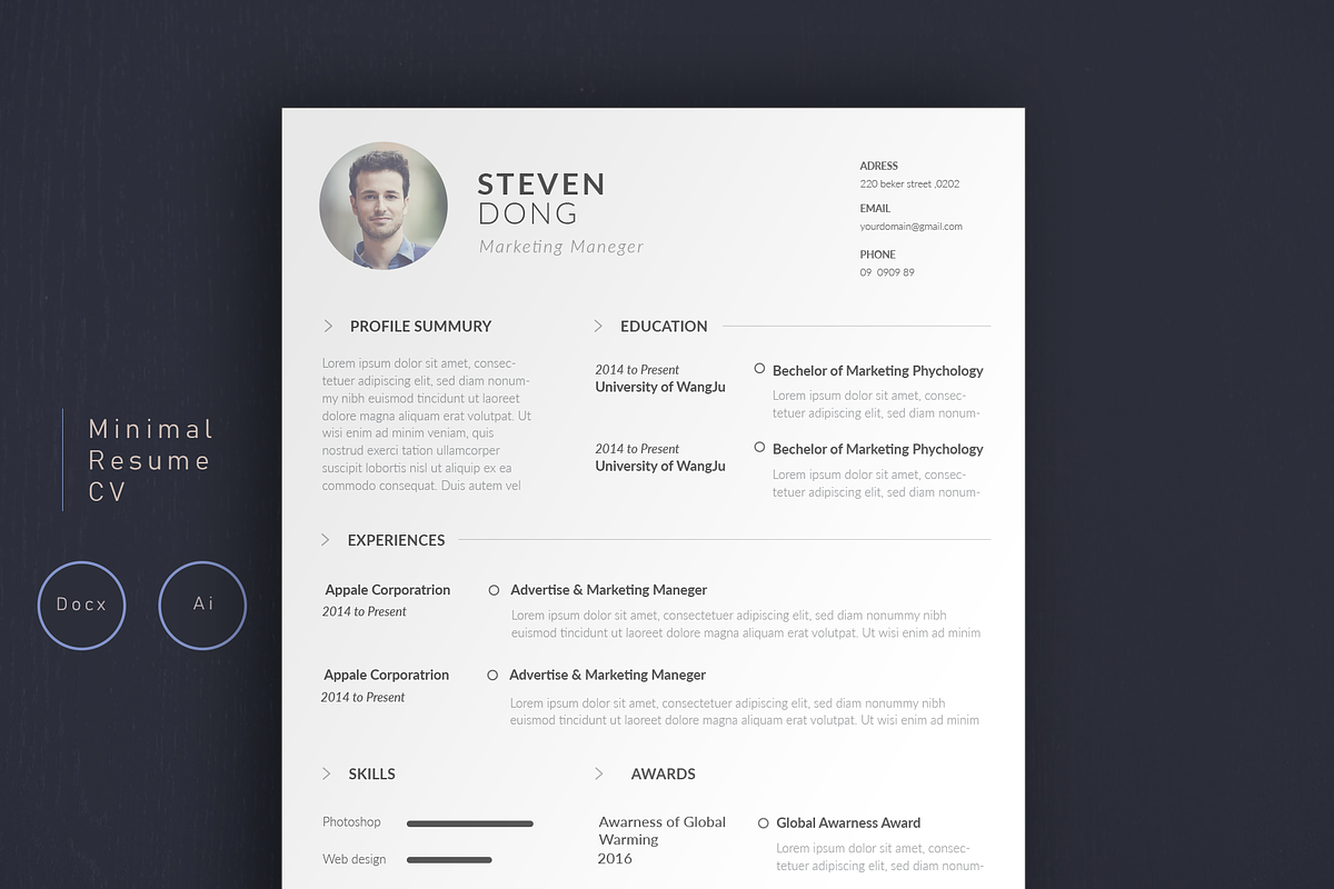 Minimal Resume CV | Simple Edition, a Resume Template by SKREZA