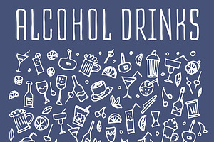 Cocktails & Drinks Hand Drawn Icons