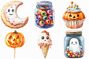 Watercolor Sweet Halloween Clipart, an Illustration by Craft Nest (Thumbnail 3 of 6)