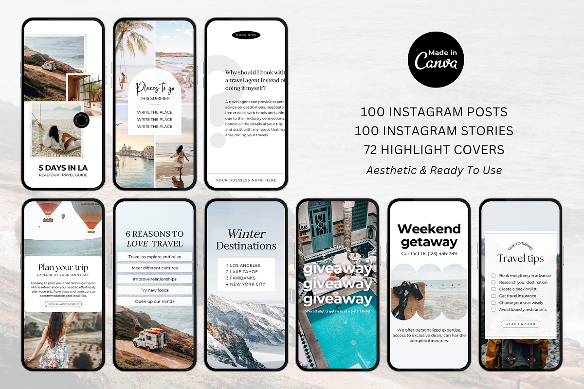 Travel Instagram Post Templates, a Social Media Template by ShopRShop (Photo 7 of 11)