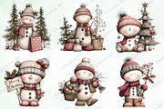 Watercolor Christmas Snowman Clipart, an Illustration by Creative Art (Thumbnail 2 of 10)