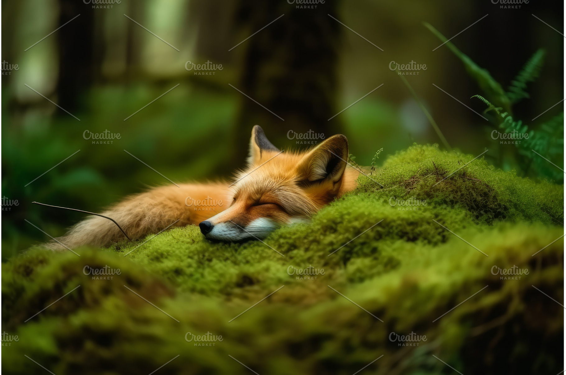 Sleeping wild fox. Generate Ai, an Animal Photo by Ylivdesign