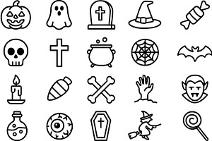Halloween icons featuring spooky, a Food Illustration by ZinetroN