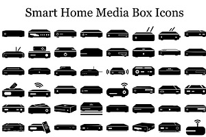 Smart Home Media Box Icons, an Icon by hafijul