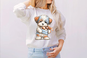 Whimsical Valentine Fluffy Dog Clipa, an Illustration by SVGArt (Thumbnail 6 of 8)