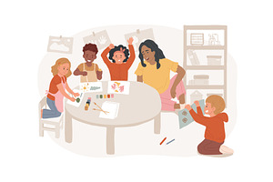 Kindergarten isolated concept vector, an Education Illustration by Visual Generation