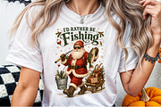 Funny Santa Fishing Christmas PNG, a Seasonal Illustration by Sublimation Artist (Thumbnail 6 of 9)