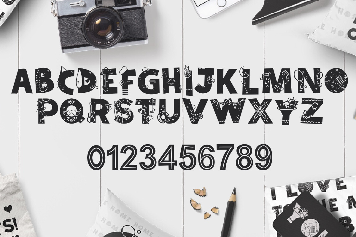 Tiny World! Scandinavian Doodle Font preview 2