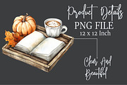 Watercolor Autumn Cozy Reading Clipa, an Illustration by Rose Art (Thumbnail 7 of 7)