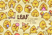 Cute Kawaii Autumn Leaf Character, a Seasonal Illustration by Palau (Thumbnail 1 of 12)