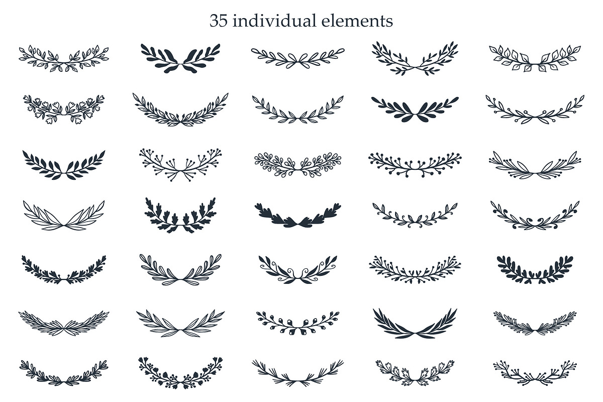 Hand Drawn Wreaths Clipart + BONUS, a Decorative Illustration by mejorana (Photo 2 of 6)