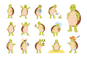 Happy, cute turtle, cartoon set, an Animal Illustration by Good Studio (Thumbnail 1 of 4)