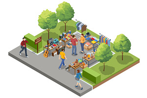 Isometric illustration of an outdoor, an Illustration by Golden Sikorka