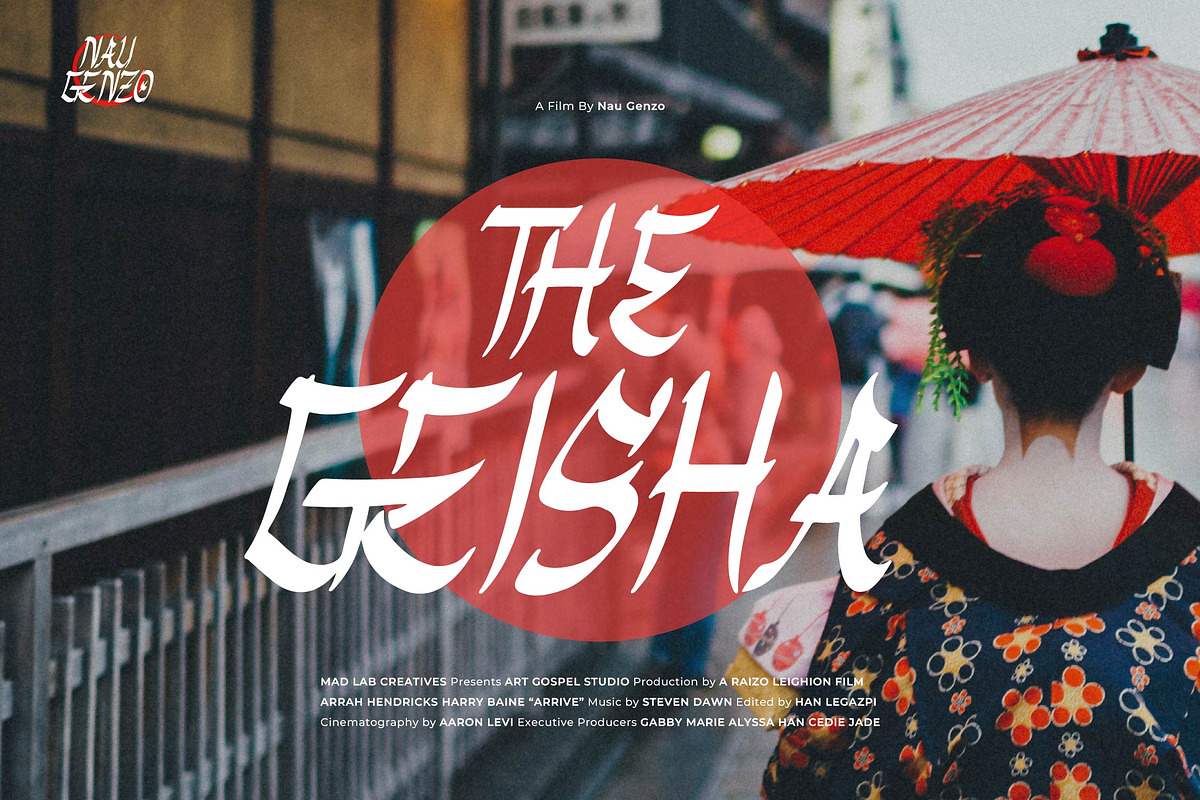 Nau Genzo | Brush Japanese Style, a Handwritten Font by Denustudios (Photo 5 of 14)