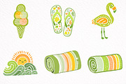 Watercolor Summer Vibe Clipart, an Illustration by DreamArtGraphic (Thumbnail 3 of 8)