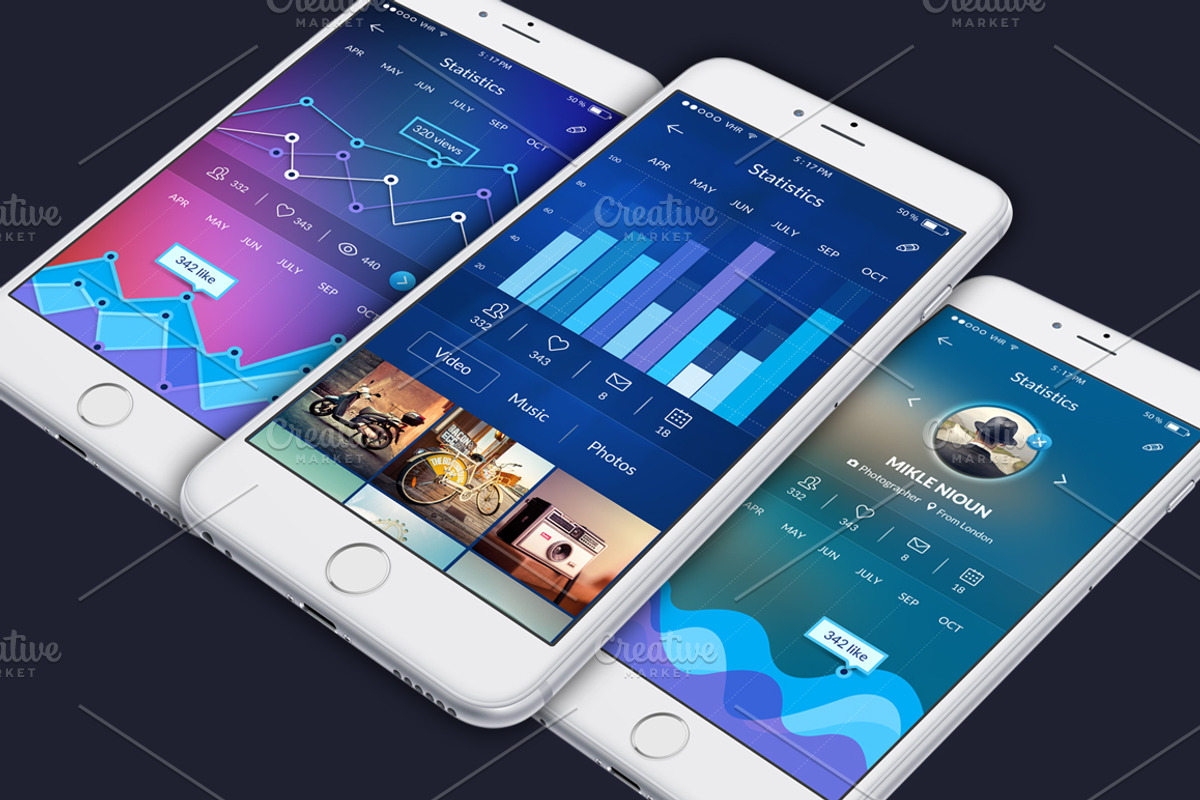 UI Mobile 5 Background, an UI Kit Template by Alireza Farzad (Photo 3 of 7)