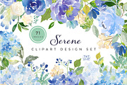 Serene Flower Clipart Set, an Illustration by Twigs and Twine (Thumbnail 1 of 10)