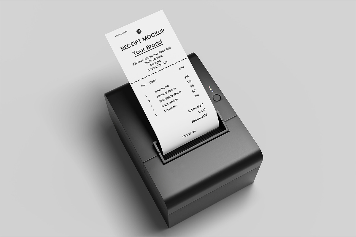 Receipt Mockup, an Advertising Mockup by Farabion Studio (Photo 2 of 2)