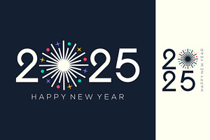 2025 Happy New Year design vector.