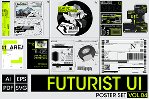 Futurist UI Poster Set Vol.04, a Graphic by NoSpoon Design