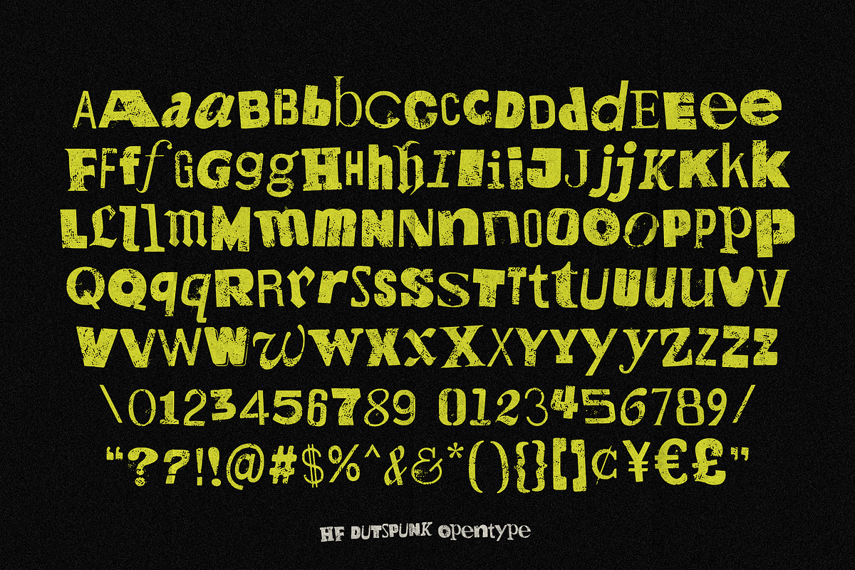 HF Dutspunk Display Font, a Sans Serif Font by 24Design Studios (Photo 5 of 7)