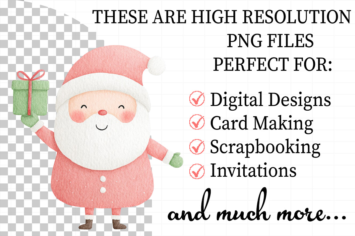 Watercolor Cute Christmas Clipart Bu, an Illustration by Daily.Designs (Photo 2 of 5)