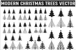 Modern Christmas Tree Silhouettes, an Illustration by Amazin_art