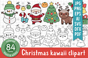 Kawaii Christmas clipart, an Illustration by Lexi Claus (Thumbnail 1 of 6)