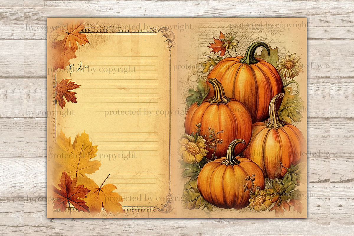 Autumn Junk Journal Pages, a Seasonal Illustration by GlamArtZhanna (Photo 3 of 9)