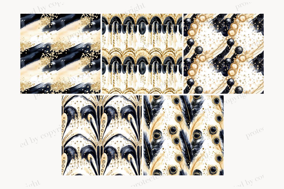 Art Deco Digital Paper, a Pattern Graphic by GlamArtZhanna (Photo 3 of 4)