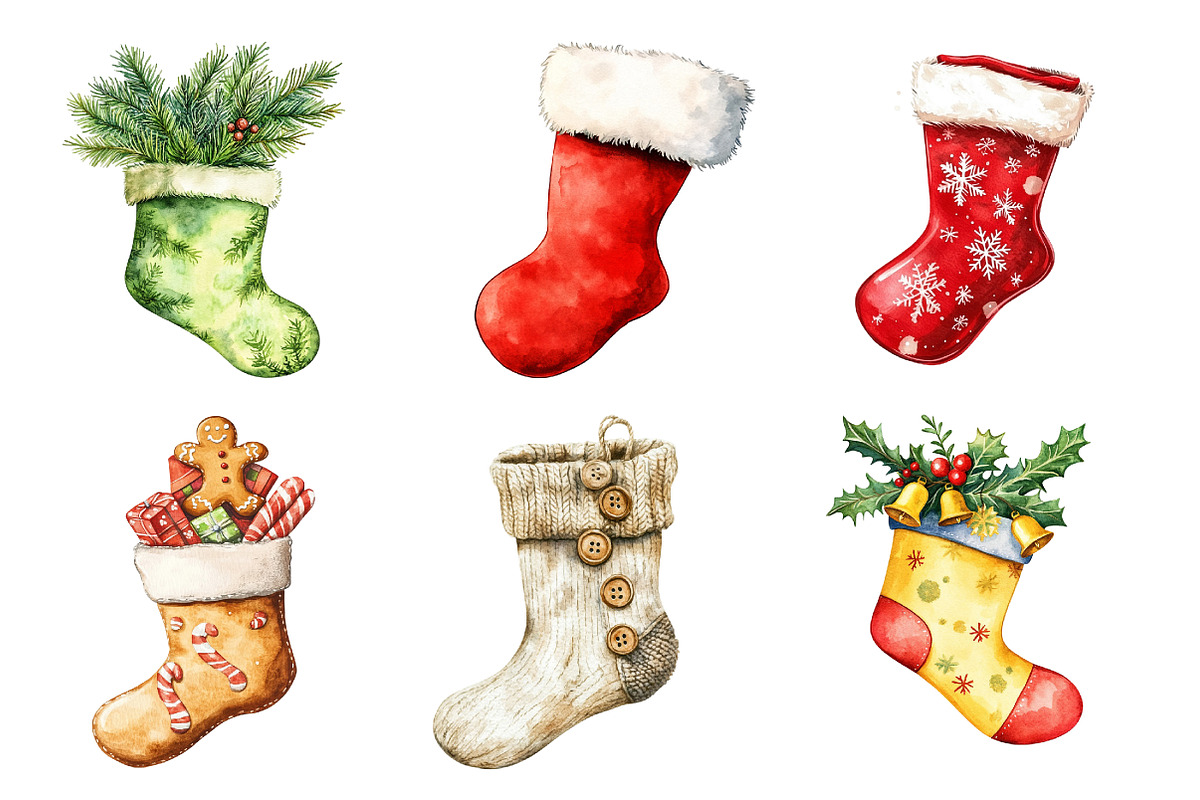 Christmas Stokings Clipart, an Illustration by Dream Creation (Photo 6 of 6)
