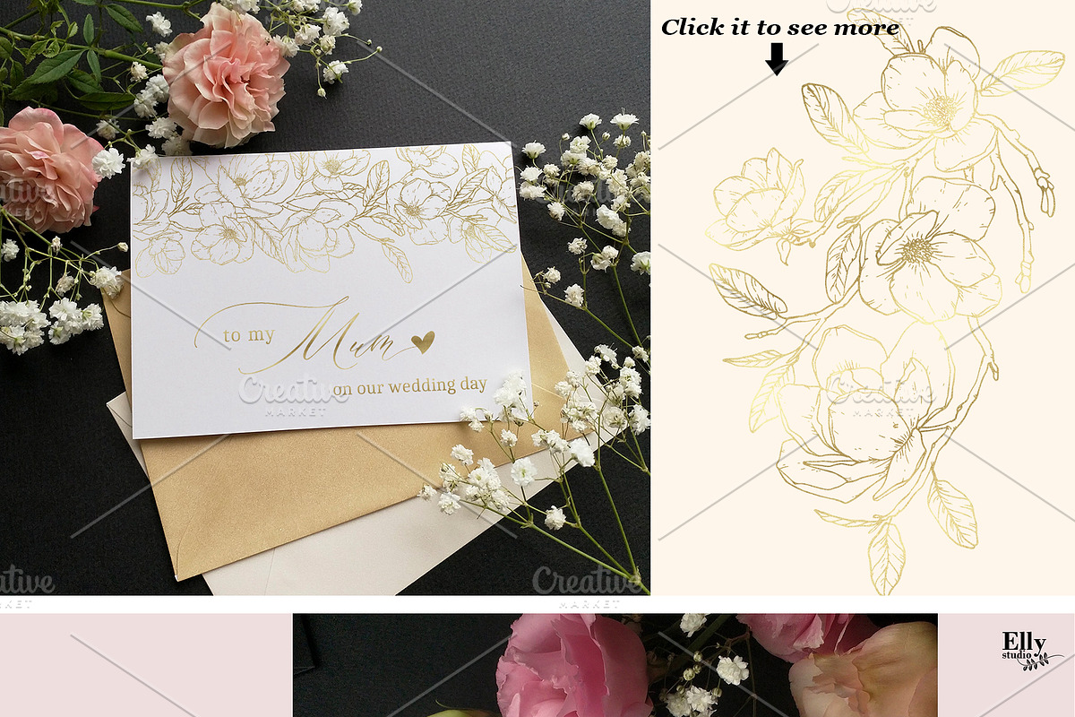 Magnolia Graphic Collection, a Decorative Illustration by Elly Studio (Photo 9 of 14)