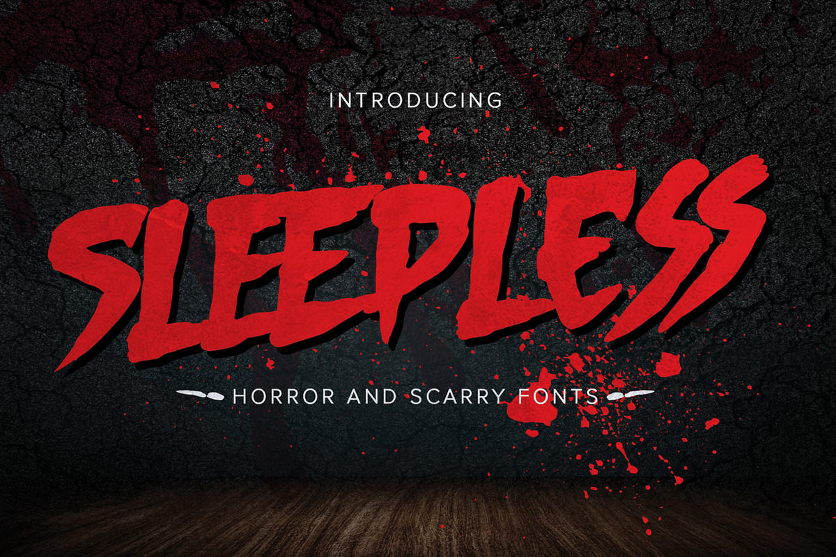 Sleepless - Hand Drawn Horror Brush, a Font by Gassstype (Photo 1 of 8)