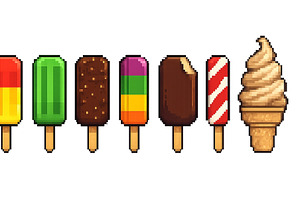 Colorful ice cream treats displayed, a Nature Photo by ZinetroN