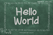 Hello World Chalk Font, a Handwritten Font by Basnistudio (Thumbnail 1 of 6)